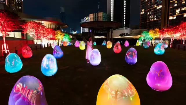 night japanese teamlab art exhibition lalaport bbcc
