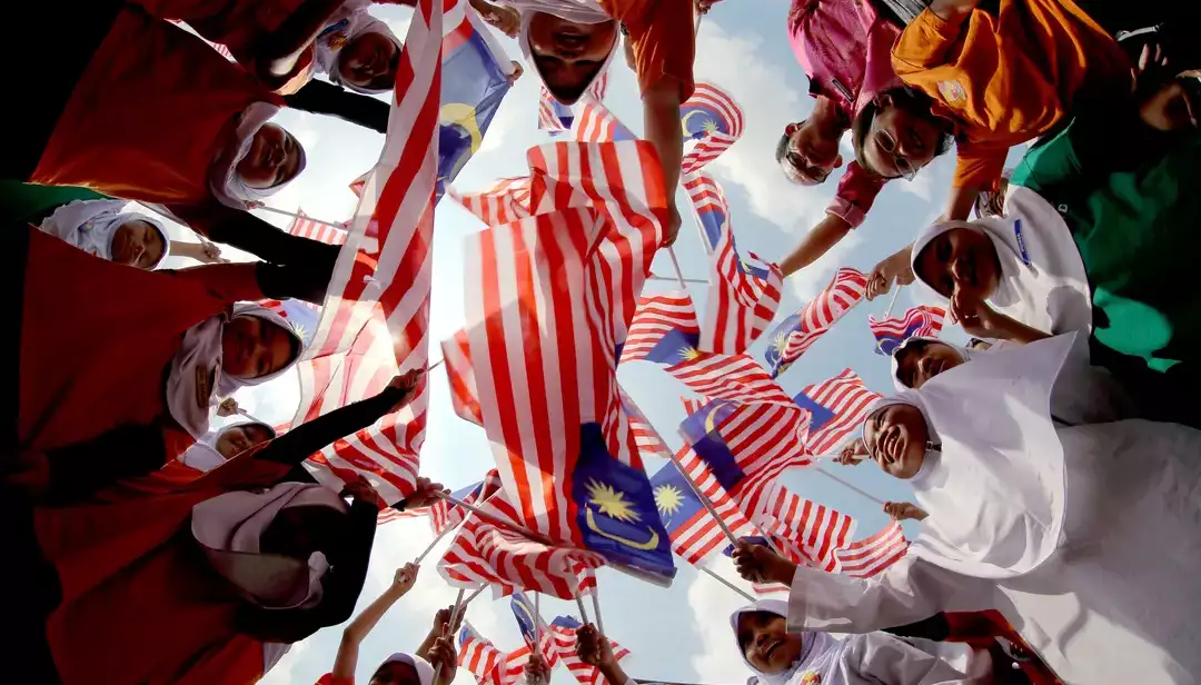 Malaysia Day waving flags
